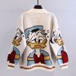 画像5: Donald Duck Braided V-Neck Cardigan Knit Sweater  Jacket   ドナルドダック編み込みVネック ニット カーディガン (5)