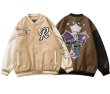 画像1: Madonna cross embroidery Jumper jacket baseball uniform jacket blouson　ユニセッ クス男女兼用マリアマドンナ＆クロス刺繍ジャケットスタジアムジャンパー スタジャン ブルゾンジャケット (1)