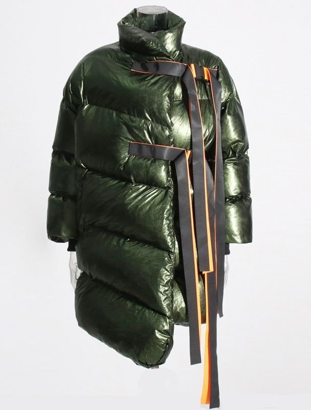 画像7: Twoskinyle-Women's Patchwork Irregular down long coat Jacket　イレギュラーリボンダウンロングコート ジャケット (7)