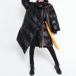 画像9: Twoskinyle-Women's Patchwork Irregular down long coat Jacket　イレギュラーリボンダウンロングコート ジャケット (9)