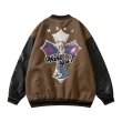 画像3: Madonna cross embroidery Jumper jacket baseball uniform jacket blouson　ユニセッ クス男女兼用マリアマドンナ＆クロス刺繍ジャケットスタジアムジャンパー スタジャン ブルゾンジャケット (3)