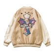 画像2: Madonna cross embroidery Jumper jacket baseball uniform jacket blouson　ユニセッ クス男女兼用マリアマドンナ＆クロス刺繍ジャケットスタジアムジャンパー スタジャン ブルゾンジャケット (2)