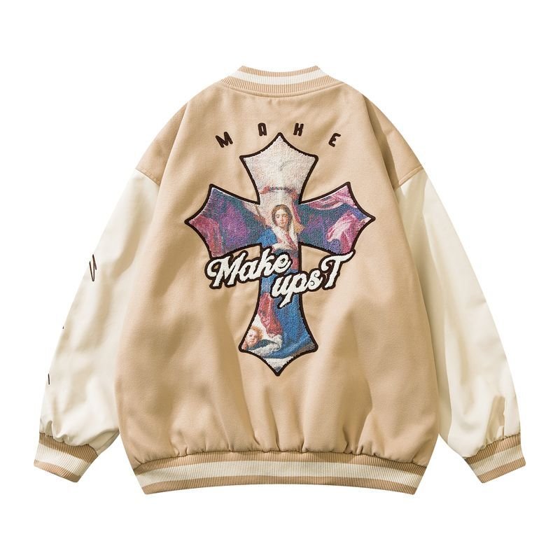 Madonna cross embroidery Jumper jacket baseball uniform