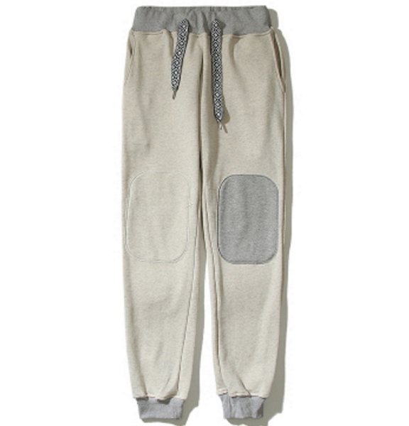 画像1: Unisex knee pads patchwork Sweat pants 　男女兼用 ユニセックス 膝あてパッチワーク付き スウェット パンツ (1)