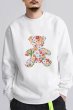 画像4: flower bear printing round neck sweater  ユニセックス 男女兼用フラワーベア熊プリントラウンドネックスウェットプルオーバートレーナー (4)