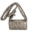 画像3: metallic Quilted padded down cassette bag cross body shoulder bag 　メタリックキルティング 絞り ペディング カセット クロスバッグ ショルダートート ポシェット (3)