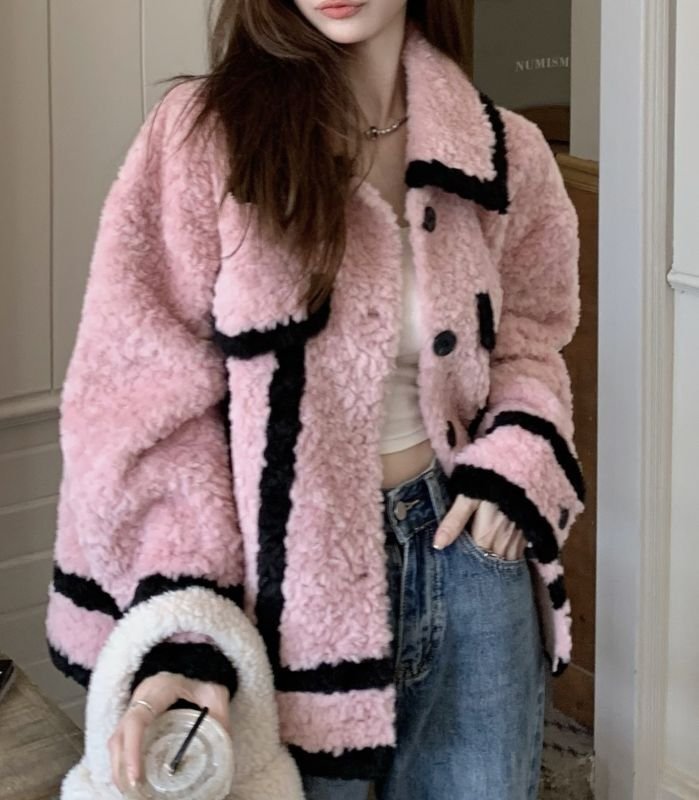 画像6: sheepskin short jacket coat  エコシープスキンショート丈ジャケットコート (6)