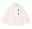 画像5: single-breasted white stand-up collar jacket coat  ショート丈スタンドアップカラージャケットコート (5)
