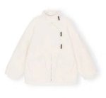 画像5: single-breasted white stand-up collar jacket coat  ショート丈スタンドアップカラージャケットコート (5)