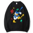 画像1: angry Donald Duck printing round neck sweater  ユニセックス 男女兼用アグリードナルドダックプリントラウンドネックスウェットプルオーバートレーナー (1)