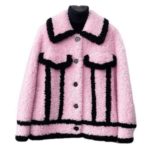 画像1: sheepskin short jacket coat  エコシープスキンショート丈ジャケットコート (1)