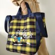 画像5: Check x Mickey Mouse donald duck Tote Shoulder Eco Bag　チェック柄×ミッキーマウス ドナルドダックトートショルダーバッグ エコバッグ (5)