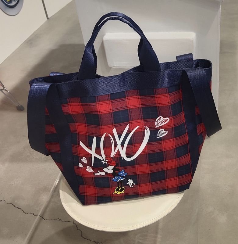 画像8: Check x Mickey Mouse donald duck Tote Shoulder Eco Bag チェック柄×ミッキーマウス ドナルドダックトートショルダーバッグ エコバッグ (8)