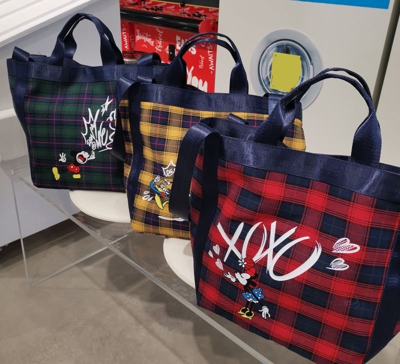 画像11: Check x Mickey Mouse donald duck Tote Shoulder Eco Bag チェック柄×ミッキーマウス ドナルドダックトートショルダーバッグ エコバッグ (11)