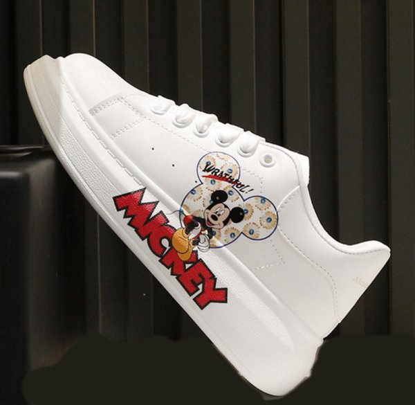 画像1: Mickey Mouse lace-up sneakers　ユニセックス男女兼用ミッキーマウスレースアップレザースニーカー (1)