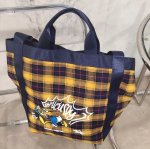 画像6: Check x Mickey Mouse donald duck Tote Shoulder Eco Bag　チェック柄×ミッキーマウス ドナルドダックトートショルダーバッグ エコバッグ (6)