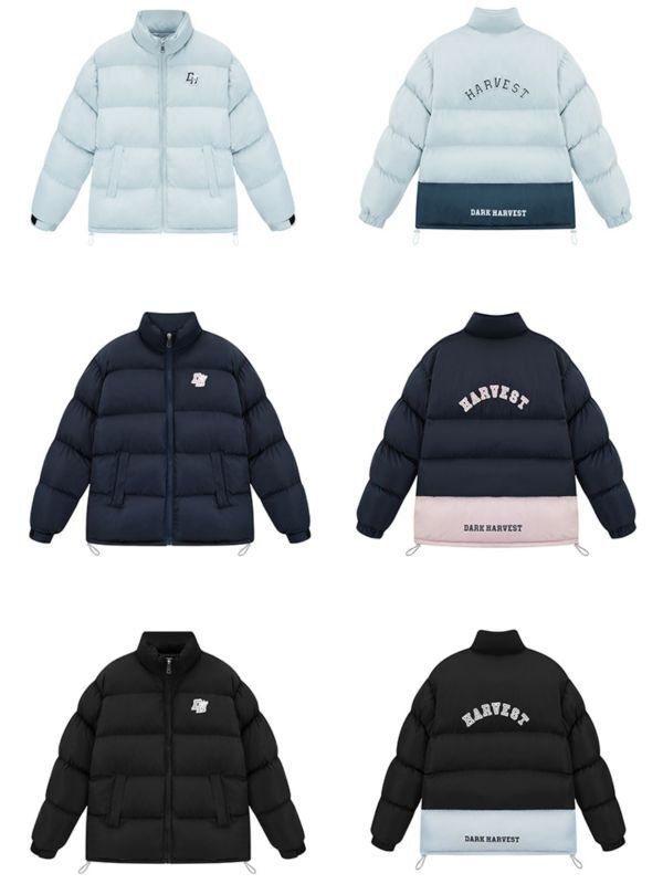 画像4: letter embroidery stand-up collar bread coat Jumper jacket baseball uniform jacket blouson　ユニセッ クス男女兼用スタンドカラージップアップレターロゴダウンジャケットスタジアムジャンパー スタジャン ブルゾンジャケット (4)