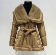 画像4: winter whole leather mink fur collar down jacket long coat Jacket　ミンクファーカラーダウンロング コート ジャケット (4)