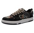 画像1: Men'sflower embroidery  sneakers leather sneaker shoes ユニセックス男女兼用フラワー刺繍 レースアップ レザースニーカー カジュアル シューズ (1)