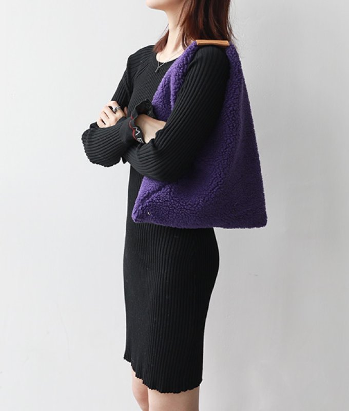 画像7: Fur Triangle Tote Shoulder Bag ファー モコモコトライアングル フリース トートショルダーバッグ (7)