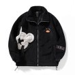 画像3: kaws bear polar fleeceLamb Plush  JacketJumper jacket baseball uniform jacket blouson　ユニセッ クス男女兼用カウズベアフリースジップアップ ジャケットスタジアムジャンパー スタジャン ブルゾンジャケット (3)