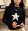 画像2: SOFT TOUCH STAR KNIT SWEATER Knit  　スター星編み込み丸首ラウンドネックセーターニット (2)