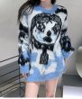 画像5: graffiti printed mohair KNIT SWEATER Knit  　ガールグラフィックモヘア編み込み丸首ラウンドネックセーターニット (5)