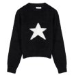 画像1: SOFT TOUCH STAR KNIT SWEATER Knit  　スター星編み込み丸首ラウンドネックセーターニット (1)