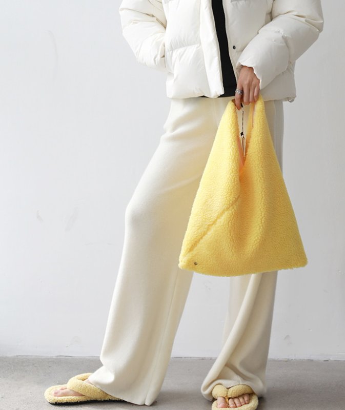 画像4: Fur Triangle Tote Shoulder Bag ファー モコモコトライアングル フリース トートショルダーバッグ (4)