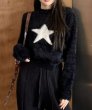 画像4: SOFT TOUCH STAR KNIT SWEATER Knit  　スター星編み込み丸首ラウンドネックセーターニット (4)