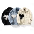 画像6: kaws bear polar fleeceLamb Plush  JacketJumper jacket baseball uniform jacket blouson　ユニセッ クス男女兼用カウズベアフリースジップアップ ジャケットスタジアムジャンパー スタジャン ブルゾンジャケット (6)