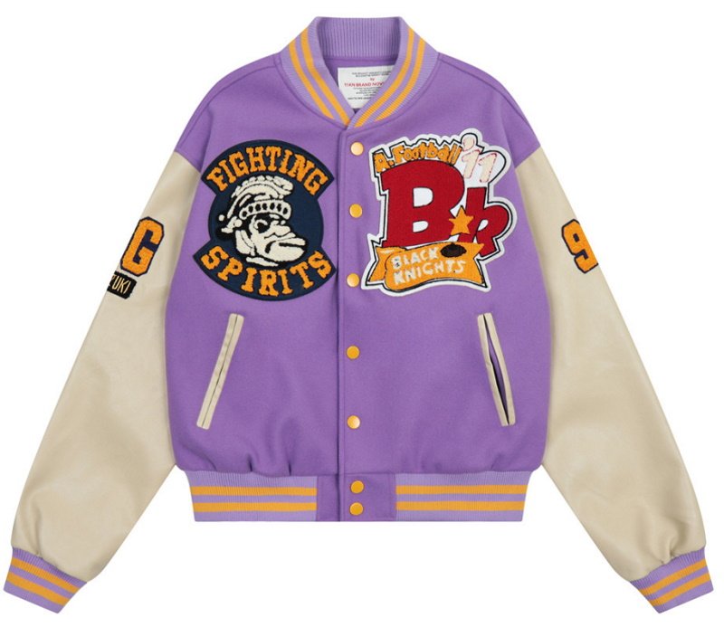 画像8: American Football embroidery Jumper jacket baseball uniform jacket blouson　ユニセッ クス男女兼用刺繍アメリカンフットボールジャケットスタジアムジャンパー スタジャン ブルゾンジャケット (8)