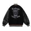 画像2: messenger letter logo embroidery Jumper jacket baseball uniform jacket blouson　ユニセッ クス男女兼用メッセンジャーレターロゴ刺繍ジャケットスタジアムジャンパー スタジャン ブルゾンジャケット (2)