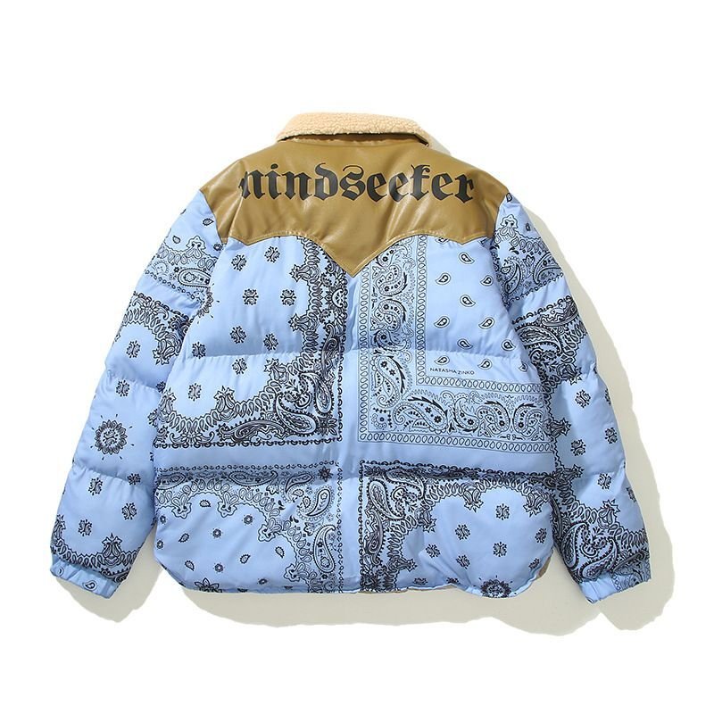 画像7: paisley down western styleJumper jacket baseball uniform jacket blouson ユニセッ クス男女兼用ペイズリーウエスタンダウンジャケットスタジアムジャンパー スタジャン ブルゾンジャケット (7)