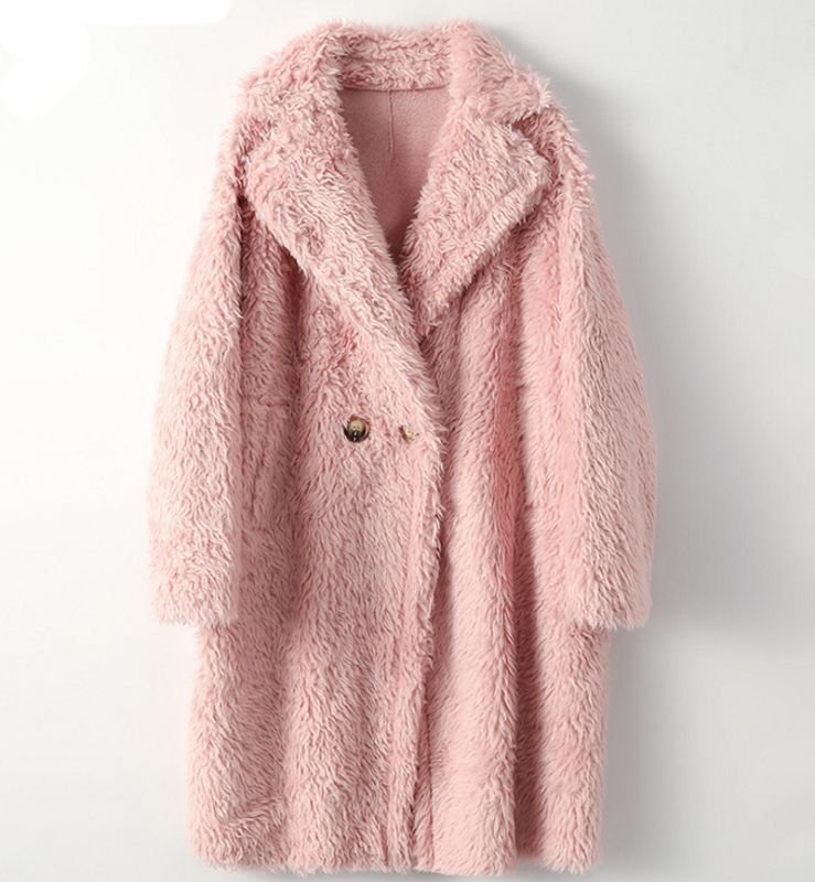 画像2: sheep shearing mid-length grain lamb fur coat Jacket　シープシャーリングミドル丈ファー コート ジャケット (2)