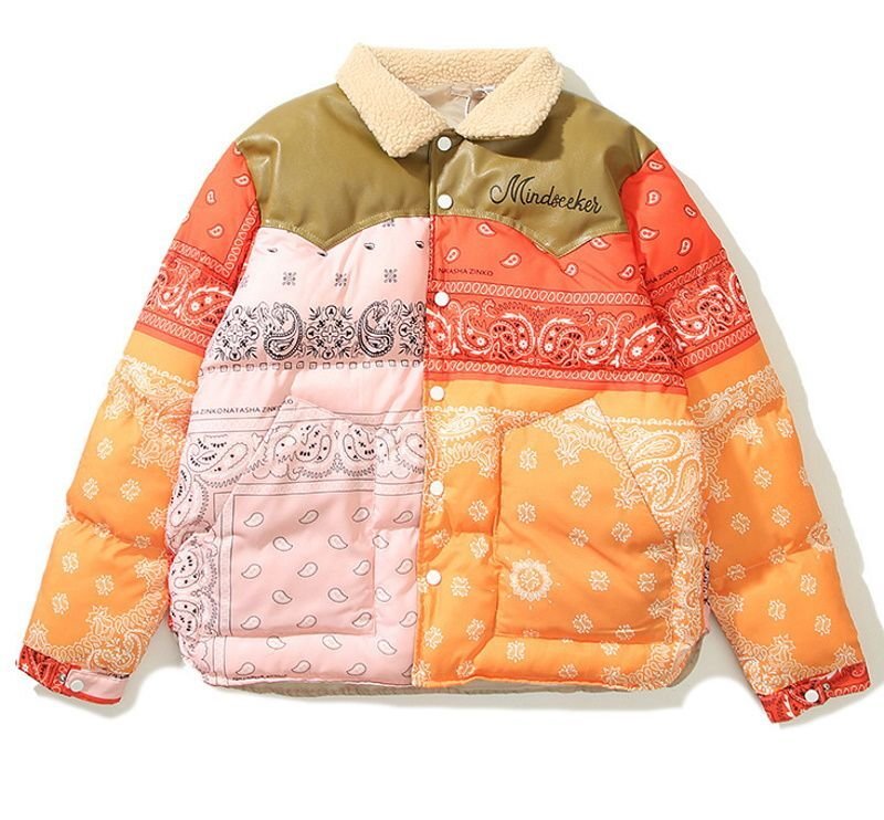 画像4: paisley down western styleJumper jacket baseball uniform jacket blouson ユニセッ クス男女兼用ペイズリーウエスタンダウンジャケットスタジアムジャンパー スタジャン ブルゾンジャケット (4)