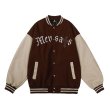 画像3: messenger letter logo embroidery Jumper jacket baseball uniform jacket blouson　ユニセッ クス男女兼用メッセンジャーレターロゴ刺繍ジャケットスタジアムジャンパー スタジャン ブルゾンジャケット (3)