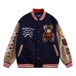 画像6: sunglasses bear embroidery Jumper jacket baseball uniform jacket blouson　ユニセッ クス男女兼用サングラスベア熊刺繍ジャケットスタジアムジャンパー スタジャン ブルゾンジャケット (6)