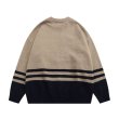 画像2: STAR ODMWR Cartoon Bear Embroidered Striped Pullover sweater  ユニセックス 男女兼用 ベアクマ刺繍ストライプ プルオーバーセーター (2)