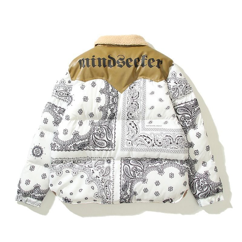 画像5: paisley down western styleJumper jacket baseball uniform jacket blouson ユニセッ クス男女兼用ペイズリーウエスタンダウンジャケットスタジアムジャンパー スタジャン ブルゾンジャケット (5)