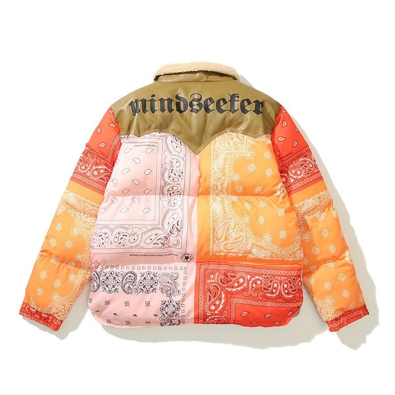 画像8: paisley down western styleJumper jacket baseball uniform jacket blouson ユニセッ クス男女兼用ペイズリーウエスタンダウンジャケットスタジアムジャンパー スタジャン ブルゾンジャケット (8)