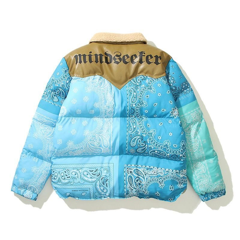 画像6: paisley down western styleJumper jacket baseball uniform jacket blouson ユニセッ クス男女兼用ペイズリーウエスタンダウンジャケットスタジアムジャンパー スタジャン ブルゾンジャケット (6)