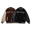 画像5: messenger letter logo embroidery Jumper jacket baseball uniform jacket blouson　ユニセッ クス男女兼用メッセンジャーレターロゴ刺繍ジャケットスタジアムジャンパー スタジャン ブルゾンジャケット (5)