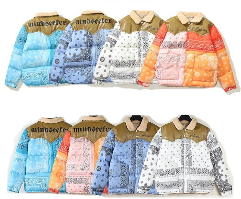 画像9: paisley down western styleJumper jacket baseball uniform jacket blouson ユニセッ クス男女兼用ペイズリーウエスタンダウンジャケットスタジアムジャンパー スタジャン ブルゾンジャケット (9)