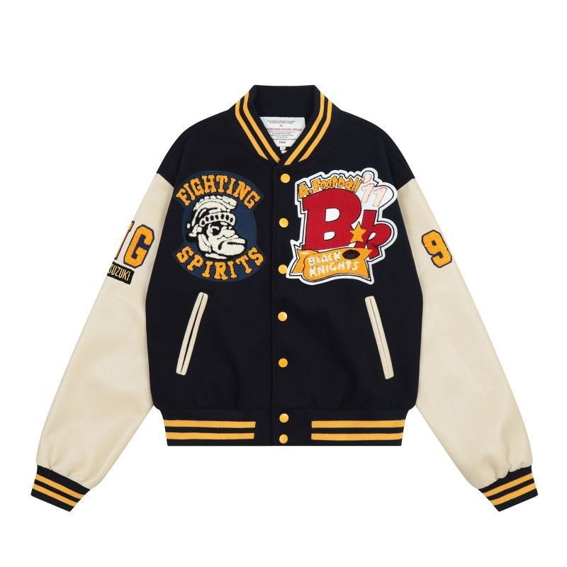 画像6: American Football embroidery Jumper jacket baseball uniform jacket blouson　ユニセッ クス男女兼用刺繍アメリカンフットボールジャケットスタジアムジャンパー スタジャン ブルゾンジャケット (6)