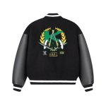 画像2: 22 AFGK×STA FFF DONCARE 3D CIRCLE LOGO PU Leather baseball uniform jacket blouson ユニセックス 男女兼用  ベースボールジャケット スタジャン スタンドダウンJKT AFGK A FEW GOOD KIDS (2)