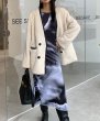 画像4: V neck imitation mink jacket coat Plush Fur  Jacket　フェイクミンクエコファーVネック  ジャケットコート (4)