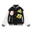 画像3: YB flame embroidery Jumper jacket baseball uniform jacket blouson　ユニセッ クス男女兼用フレイム炎刺繍ジャケットスタジアムジャンパー スタジャン ブルゾンジャケット (3)