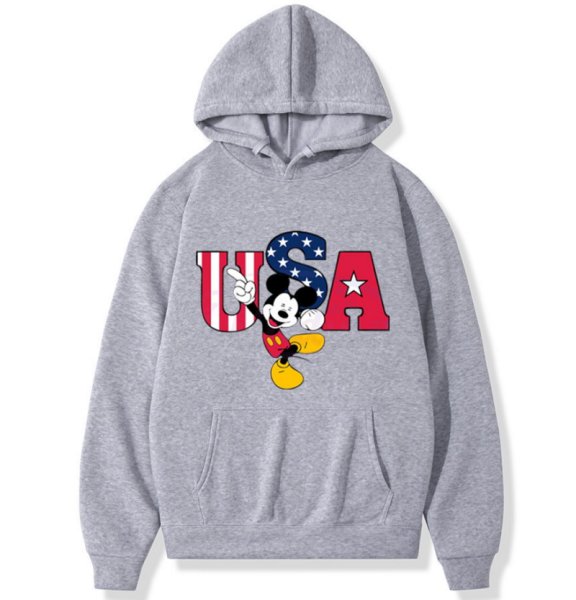 画像1: USA Mickey Mouse hoodie sweater  ユニセックス 男女兼用  USAミッキーマウスミッキー プリント フーディスウェットパーカー (1)