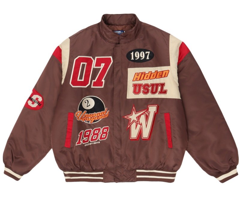 画像2: Zongchi Clothing Club embroidery Jumper jacket baseball uniform jacket blouson ユニセッ クス男女兼用スタンドカラークラブ刺繍ジャケットスタジアムジャンパー スタジャン ブルゾンジャケット (2)